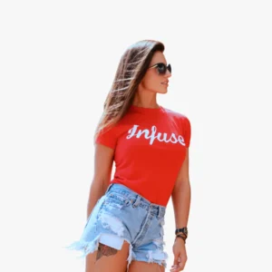 Women’s Red Round Neck T-Shirt