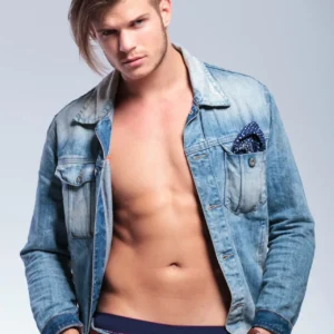 Denim Shirt with Pocket Square