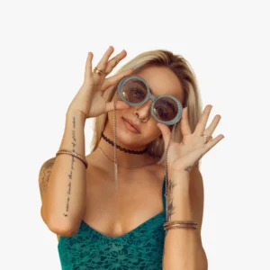 Teal Striped Crop Top