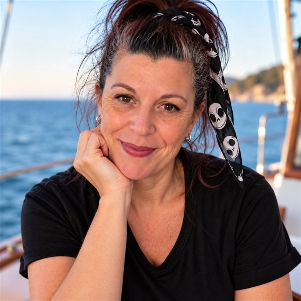 Kimberly Gypsy LoSavio aboard a boat by the sea
